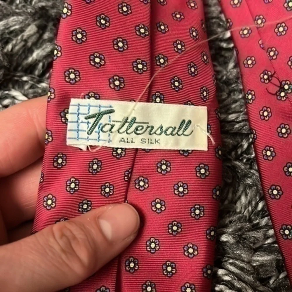 Tattersall Pink Floral 100% Silk Necktie Classic Men’s Tie